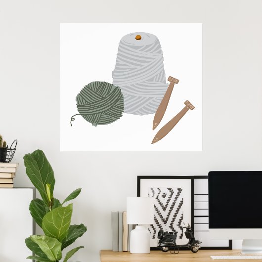 編み物 ポスター (ホームオフィス)