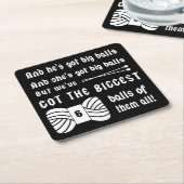 編み物・大きな玉の糸工芸品ダーク スクエアペーパーコースター (アングル)