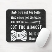 編み物・大きな玉の糸工芸品ダーク マウスパッド (マウス)