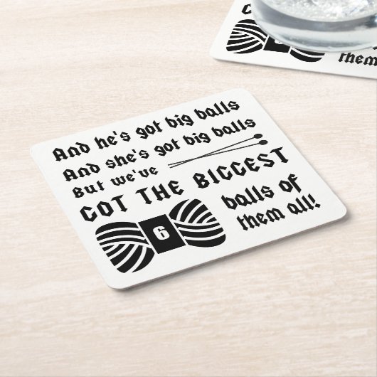 編み物・大きな玉糸工芸品 スクエアペーパーコースター (アングル)