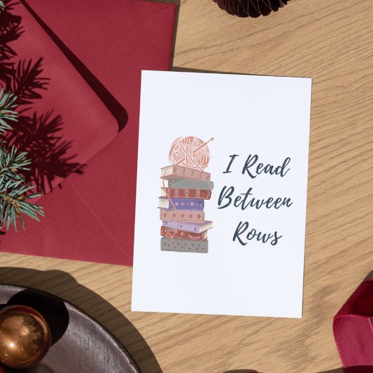 編み物+本好きのための「I Read Between Rows」デザイン シーズンカード