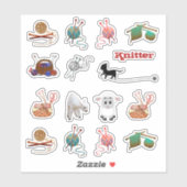 編み物 糸 ファイバーアート スクラップブック 形 ステッカー シール (シート)