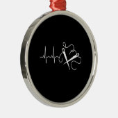 編み物-編み物針ハートビート メタルオーナメント (右)