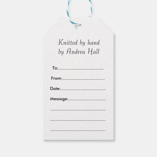 編み物、羊の糸/ウール、ギフトカスタムラベル ギフトタグ (裏面)