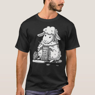 編み物 羊 かわいい 手芸 Tシャツ