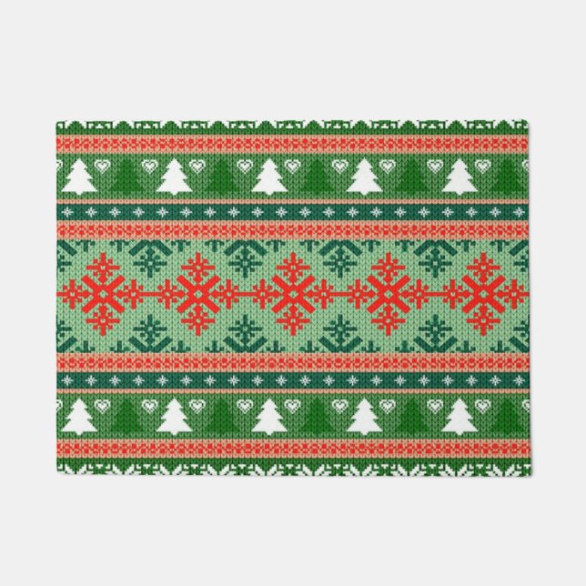 編み目の悪いクリスマスセーター ドアマット (正面)