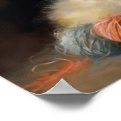 編み糸でオレンジ遊色の子猫を起こす ポスター (角)