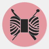 編み糸/編み糸の串刺し工芸品|任意の色} ラウンドシール (正面)