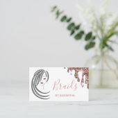 編み編み髪アフロ・アメリカ人女性 名刺 (スタンド正面)