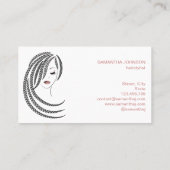 編み編み髪アフロ・アメリカ人女性 名刺 (裏面)