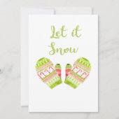 編み込みのクリスマスっぽいミトン シーズンカード (正面)