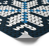 編み込みの冬のヴィンテージシームレス装飾パターン ポスター (角)