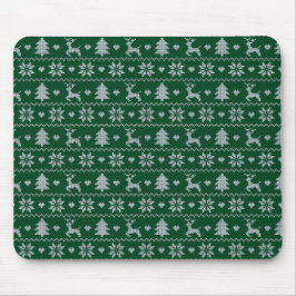 編み込みニットクリスマスパターン マウスパッド