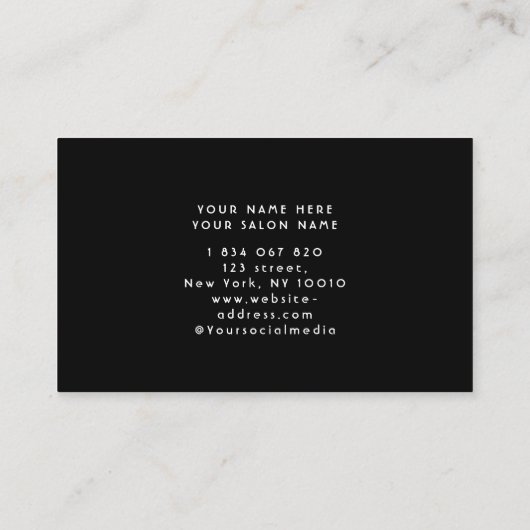 編み髪の写真 名刺 (裏面)