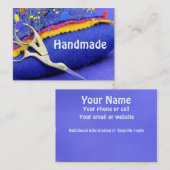 編み、かぎ針で編みます及び繊維の芸術! 名刺 (正面/裏面)