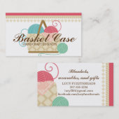 編むかぎ針編みヤーンのバスケットは趣味を制作します 名刺 (正面/裏面)