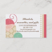 編むかぎ針編みヤーンのバスケットは趣味を制作します 名刺 (裏面)