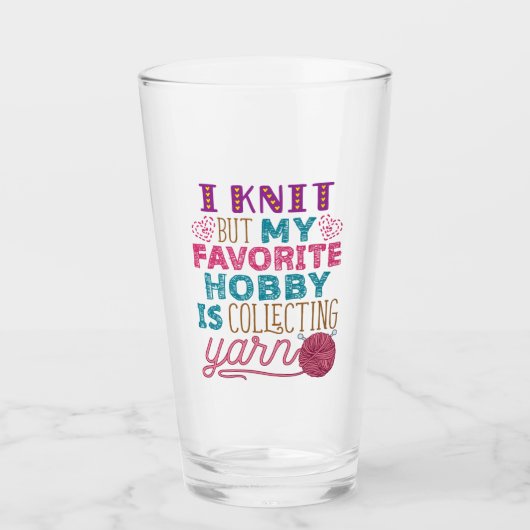 編むが糸を集めお気に入りのるのが趣味だ タンブラーグラス (正面)