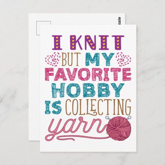 編むが糸を集めお気に入りのるのが趣味だ ポストカード (正面/裏面)