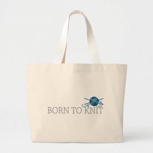 編むために生まれて下さい ラージトートバッグ (正面)