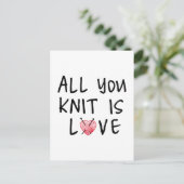 編むのはハート形の赤い糸が大好き ポストカード (スタンド正面)