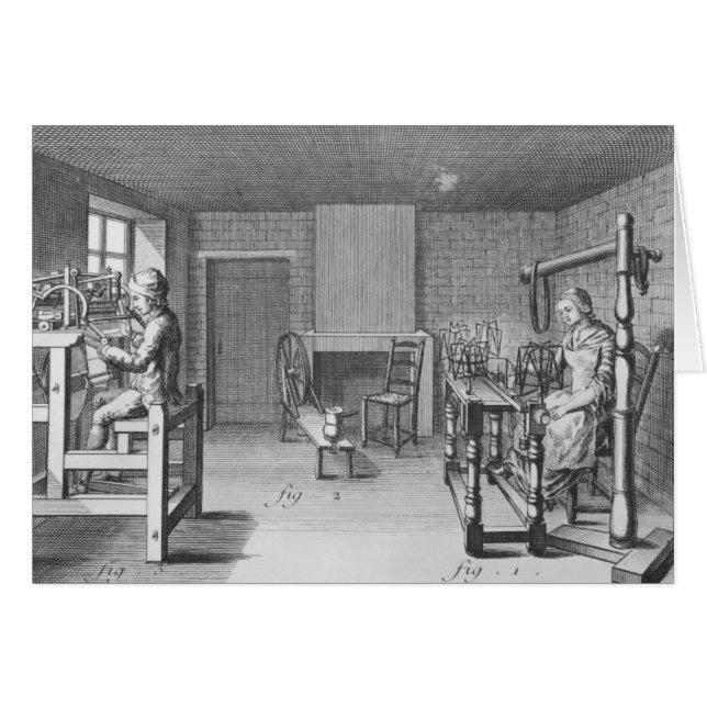 編むストッキングのための織機 (正面横)