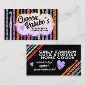 編カラフル針編み糸 名刺 (正面/裏面)