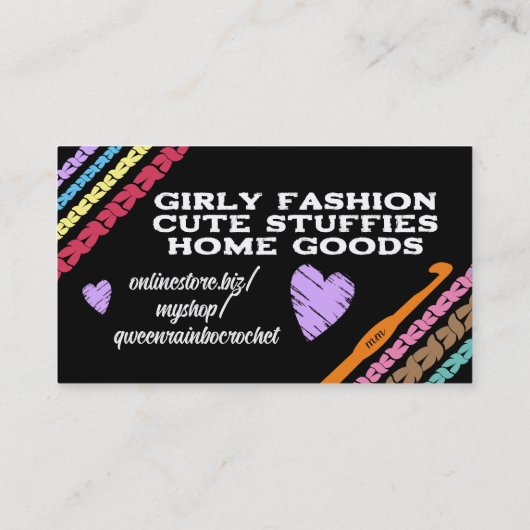 編カラフル針編み糸 名刺 (裏面)