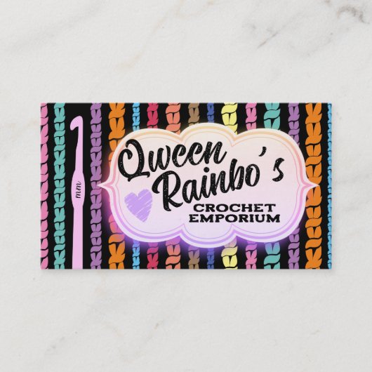 編カラフル針編み糸 名刺 (正面)