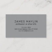 編スタイリッシュモダン集可能な名前 | 黒と濃いグレー 名刺 (裏面)