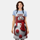 編パーソナライズされた雪だるま エプロン (着用した状態)