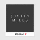 編モダンミニマル集可能な名前 | ブラック&ホワイト シール (シート)