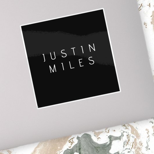 編モダンミニマル集可能な名前 | ブラック&ホワイト シール
