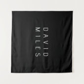 編モダンミニマル集可能な名前 | ブラック&ホワイト タペストリー (正面(横))