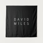 編モダンミニマル集可能な名前 | ブラック&ホワイト タペストリー (正面)