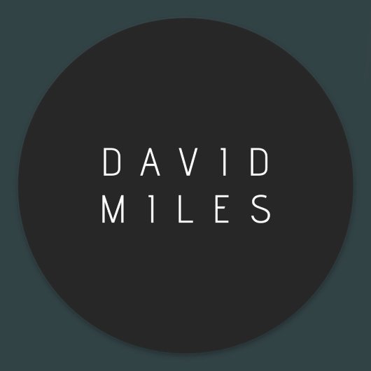 編モダンミニマル集可能な名前 | ブラック&ホワイト ラウンドシール