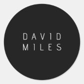 編モダンミニマル集可能な名前 | ブラック&ホワイト ラウンドシール (正面)