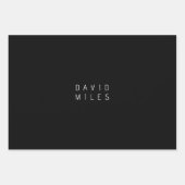 編モダンミニマル集可能な名前 | ブラック&ホワイト ラッピングペーパーシート (正面2)