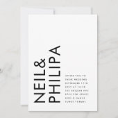 編モダン集はっきりした可能な名前QRコードRSVP結婚 招待状 (正面)