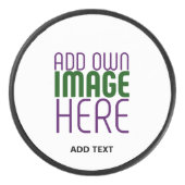 編モダン集シンプル可能な白画像文字テンプレート アイスホッケーパック (正面)