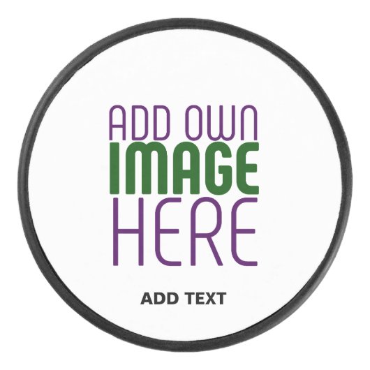 編モダン集シンプル可能な白画像文字テンプレート アイスホッケーパック (正面)