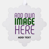 編モダン集シンプル可能な白画像文字テンプレート オーナメントカード (裏面)