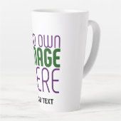 編モダン集シンプル可能な白画像文字テンプレート カフェラテマグ (右アングル)