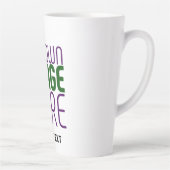 編モダン集シンプル可能な白画像文字テンプレート カフェラテマグ (右)