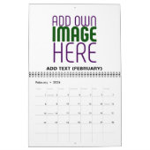 編モダン集シンプル可能な白画像文字テンプレート カレンダー (2月 2026)