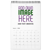 編モダン集シンプル可能な白画像文字テンプレート カレンダー (3月 2026)