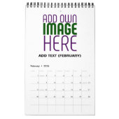 編モダン集シンプル可能な白画像文字テンプレート カレンダー (2月 2026)