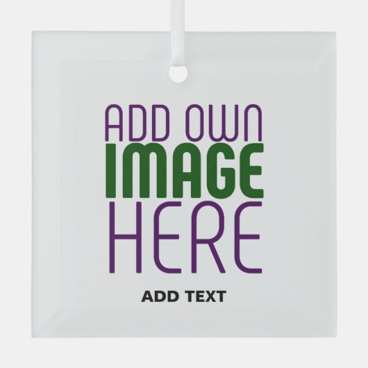 編モダン集シンプル可能な白画像文字テンプレート ガラスオーナメント (正面)