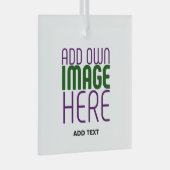 編モダン集シンプル可能な白画像文字テンプレート ガラスオーナメント (正面右)
