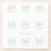 編モダン集シンプル可能な白画像文字テンプレート ガラスコースター (裏面)